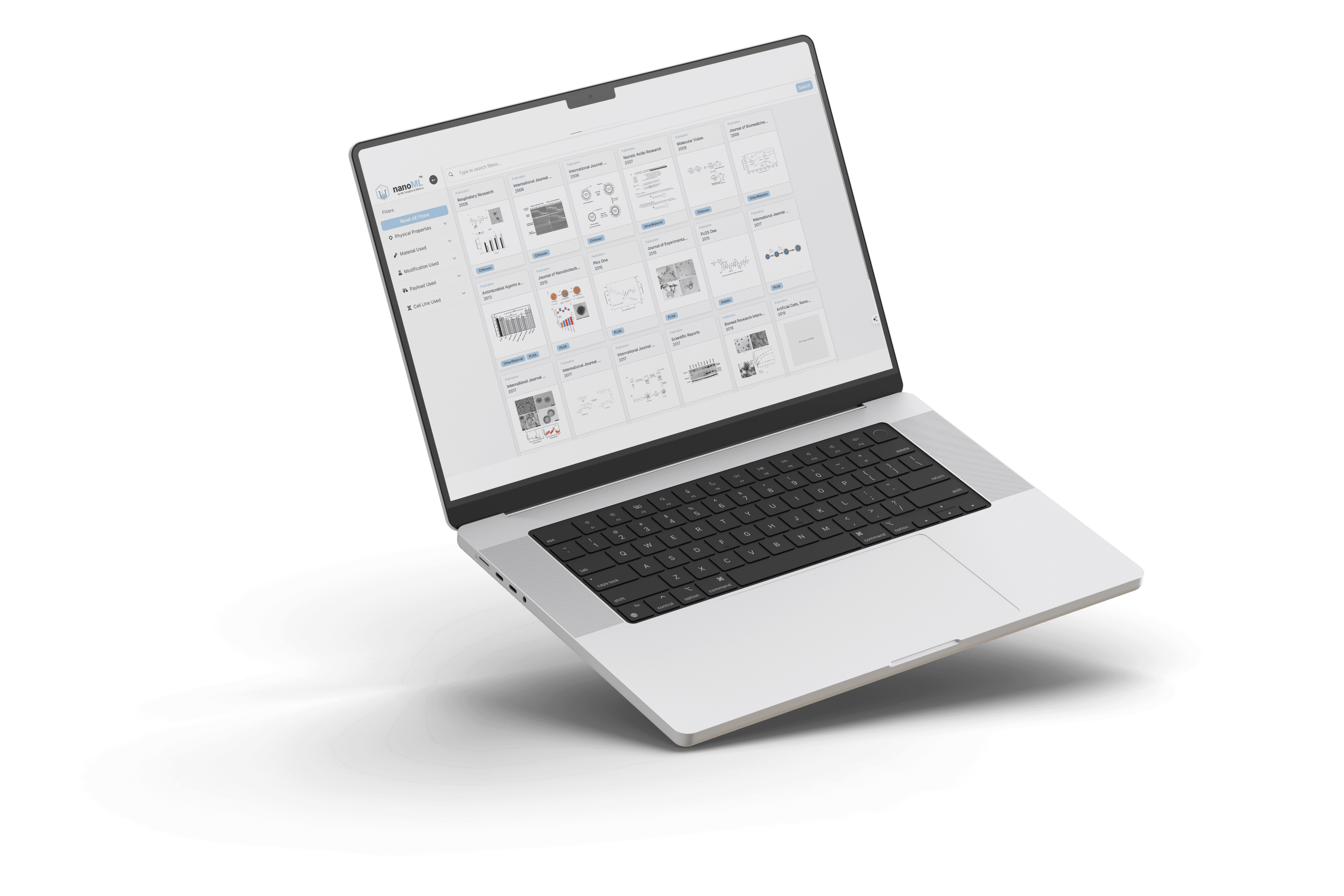 A laptop with nanoML showing on the screen.